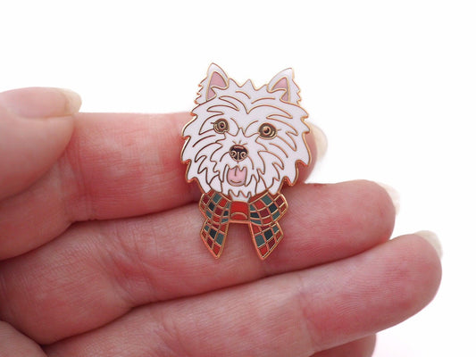 West Highland Terrier Dog Enamel Pin Cute White Westie Badge