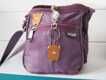 Highland Cow Enamel Pin and/or Keyring