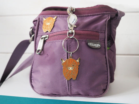 Highland Cow Enamel Pin and/or Keyring